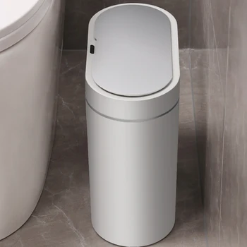 7L 9L Akıllı İndüksiyon Çöp çöp tenekesi Akıllı Ev Ev Otomatik Banyo Tuvalet Mutfak Dar Kapak Kutusu
