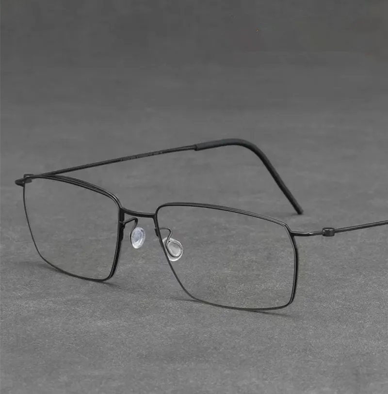 Danimarka Marka Titanyum Vidasız Gözlük Çerçeve Erkekler Kare Ultralight Reçete Gözlük Kadınlar Optik Okuma Gözlük Gafas Görüntü 2