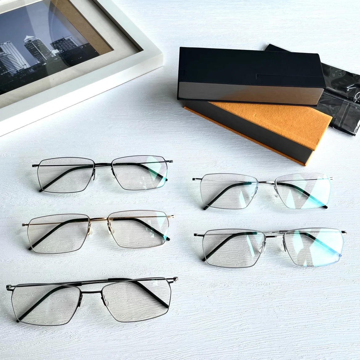 Danimarka Marka Titanyum Vidasız Gözlük Çerçeve Erkekler Kare Ultralight Reçete Gözlük Kadınlar Optik Okuma Gözlük Gafas Görüntü 5