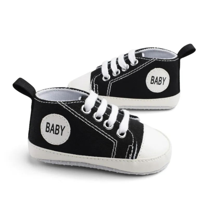 Bebek Yumuşak Taban Anti-kayma Bebek Ayakkabıları Yeni Doğan Bebek Çocuklar Kızlara İlk Yürüyüşe Ayakkabı Yürümeye başlayan çocuk Tuval Ayakkabı Klasik Spor  Görüntü 1