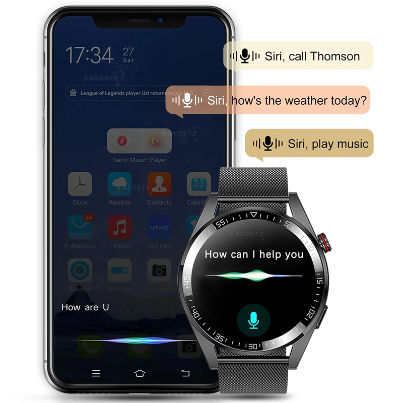 SACOSDİNG 8G RAM 454 * 454 Ekran SmartWatch Erkekler Her Zaman Ekran Zaman Bluetooth Çağrı Yerel Müzik Smartwatch Android ıos Görüntü 5
