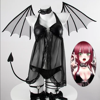 Anime Benim Elbise Sevgilim Marin Kitagawa Küçük Tatlı Şeytan Sevimli Seksi Siyah Cosplay Kostüm Cadılar Bayramı Karnaval Parti İçin