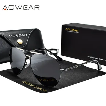 AOWEAR Boy Havacılık Güneş Gözlüğü Polarize Erkekler Marka Tarzı Pilot güneş gözlüğü Erkekler İçin / Kadınlar Açık Sürüş Shades Gözlük
