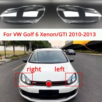 Araba lens kapağı Şeffaf Abajur Şeffaf Far Lambası Sol / Sağ VW Golf 6 İçin Xenon / GTI 2010 2011 2012 2013 Araba Aksesuarları
