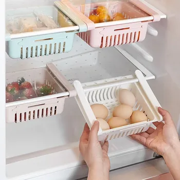 Ayarlanabilir Mutfak Buzdolabı Depolama Rafı ev düzenleyici Gıda Konteyner Buzdolabı Çekmece saklama kutuları Raf Geri Çekilebilir Raf