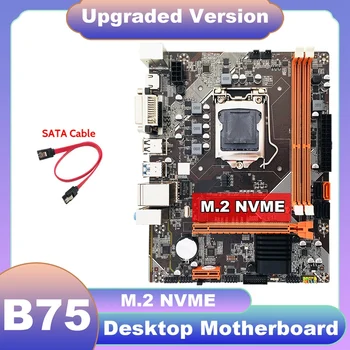 B75 Anakart + SATA Kablosu M. 2 NVME LGA 1155 DDR3 Bilgisayar Masaüstü Oyun Anakart USB3.0 İçin I3 I5 CPU