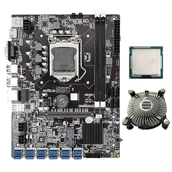 B75 BTC Madencilik Anakart İle G530 / G630 CPU + Soğutma Fanı 12 USB3.0 PCIE GPU Yuvası LGA1155 DDR3 RAM SATA3.0 + MSATA VGA