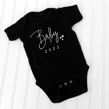 Bebek Bodysuit Gebelik Duyuru Bebek Yakında 2022 Basit Baskı Vücut Bebek Erkek Kız Bodysuits Toddler Bebek Üstleri 0-24M