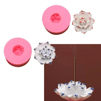 Budizm Tütsü Çubukları Tutucu Reçine Kalıpları 3D Lotus Çiçeği Tütsü Brülör Külleri Catcher Epoksi Reçine Döküm Kalıp El Sanatları