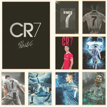 CR7 Futbol Yıldızı Ronaldo POSTER Retro Poster Ev Bar Cafe Sanat Duvar Sticker Koleksiyonu Resim Duvar Kağıdı Dekorasyon
