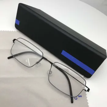 Danimarka Hafif Titanyum Jant Kare Gözlük Çerçevesi İş Erkek Kadın Vidasız Gözlük El yapımı Miyopi Optik Gözlük