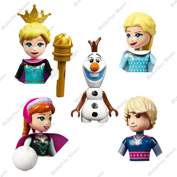 Disney Dondurulmuş Prenses Elsa Anna Aksiyon Figürleri Mini Bebek Yapı Taşları Seti Tuğla Klasik Anime Karikatür Modeli Çocuk Oyuncakları Hediye
