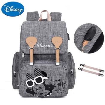 Disney Mickey Bebek Bezi Çantası Büyük Kapasiteli Nappy Çanta Arabası Annelik Sırt Çantası Anne çizimli çanta seyahat sırt çantası Ücretsiz Kanca