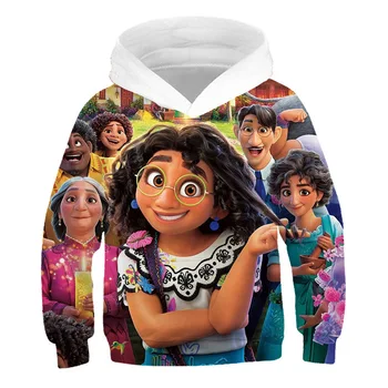 Disney Çocuk EncantoHoodies Sonbahar / Kış Moda Toddlers 3D Tişörtü Kız Prenses Hoodies Giysi 3-9Years