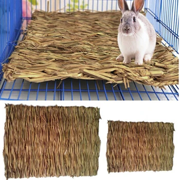 Doğal Çim Hamster Yatak Mat Tavşan çim halı Yuva Kafes Güvenli Çiğnemek Oyuncak Gine Domuz Tavşan Dokuma Yatak Evcil Hayvan Evi evcil hayvan malzemeleri