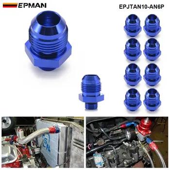 EPMAN 10 ADET Alüminyum Mavi AN10 Flare Erkek AN6 Boru Adaptörü Düz Uydurma Yakıt Sistemleri İçin EPJTAN10-AN6P