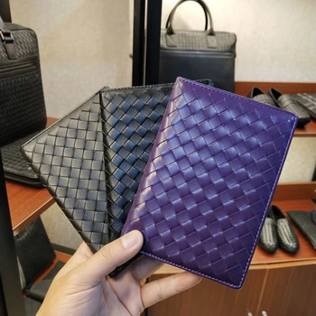Erkek Klasik Deri Dokuma Cüzdan Pasaport Kapağı Taşınabilir kart Tutucu Çanta 2020 Marka Tasarımcısı kadın Portmonee Pasaport Çantası