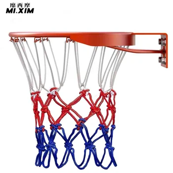 Evrensel Kırmızı Beyaz Mavi basketbol potası ağı Üç Renkli naylon çember Gol Örgü Uyar Standart Açık Basketbol Aksesuarları