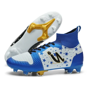 Futbol ayakkabısı Erkekler Baskılı Nefes Futbol Sneakers TF / FG Kapalı Spor Eğitmeni Ayakkabı Ultralight Yetişkin çocuk futbolu Çizmeler
