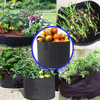 Güçlü Bitki Yetiştirme Çantası Bahçe Patates Büyümek çanta konteyner Çanta Bitki Saksıları Sebze Çiçek Tohumu Pot Bahçe Aletleri
