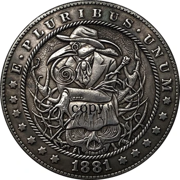 Hobo Nikel 1881-CC ABD Morgan Dolar PARA KOPYA Tipi 220