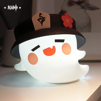 Hu Tao Cosplay Oyunu Genshin Darbe Hayalet Silikon Gece Lambası Anime Projesi LED Masa Lambası Ev Dekorasyon Cadılar Bayramı Prop Hediyeler