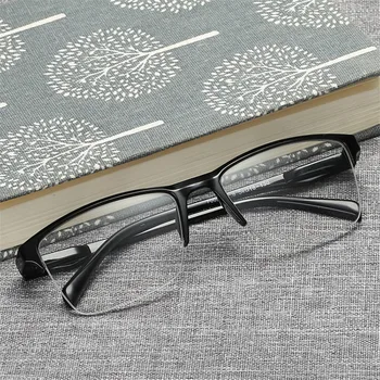 ıboode Klasik Yarım Çerçeve okuma gözlüğü Erkekler Kadınlar Presbiyopik Gözlük Uzak Görüş Ultralight Gözlük Diyoptri + 75 + 400