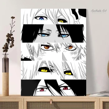 Ichigo Zangetsu Çamaşır Suyu Gözler Anime Tuval Boyama duvar sanat posterleri Baskı Resim Oturma Odası Dekorasyon Ev Dekor