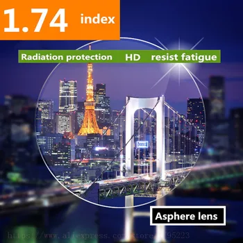 İnceltici Yüksek Endeks 1.74 Şeffaf Asferik Reçine Lens Lensler HMC, Asphere Reçete Lensler Miyopi / Hipermetrop / Presbiyopi 2 ADET