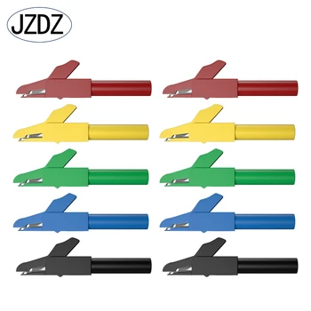 JZDZ 10 ADET 4MM Yalıtım Timsah Klipleri Metal Timsah Kelepçe Teller Muz Konektörü DIY elektrik araçlar J. 60029