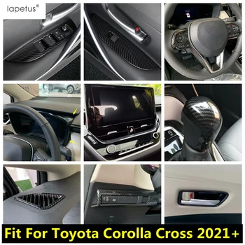 Karbon Fiber Vites Paneli Başkanı İşık Dashboard Hava Firar Kolu Kase Trim Toyota Corolla Cross 2021 - 2023 İçin Aksesuarları İç