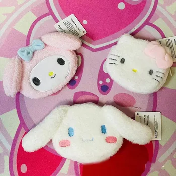 Kawaii Sanrio Peluş Cüzdan Hello Kitty Mymelody Cinnamoroll Sıfır Cüzdan Sevimli Karikatür Peluş Bebek kart çantası Seyahat saklama çantası Kız