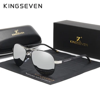 KINGSEVEN Polarize Güneş Gözlüğü Erkekler Marka Lens Yansıtıcı Kaplama Sürüş Güneş Gözlüğü Vintage Erkek Gözlük N7503