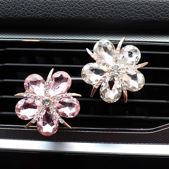 Kristal Çiçek Araba Hava Firar Klip Dekorasyon İçin Araba Tatlandırıcı Oto İç Aksesuar araba koku yayıcı Araba Süsler Kızlar