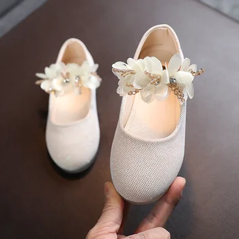 Kızlar Ayakkabı Çocuk Düğün Prenses Okul Ayakkabı Çocuklar Yaz Taklidi Çiçek Öğrenci Sandalet Moda Daireler 2022 Yeni G26