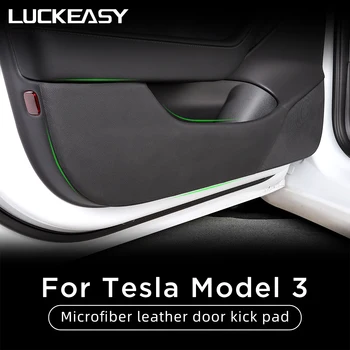 LUCKEASY Tesla Modeli 3 2017-2022 İç Kapı Kick Pad Gizli Eşik Pad B-pillar Sticker Gövde Koruma Anti-scratch Pad