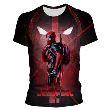 Marvel Deadpool 3D Baskı erkek tişört Yaz Kısa Kollu Kadın Büyük Boy T Shirt Harajuku Tarzı Moda Çocuk Giysileri