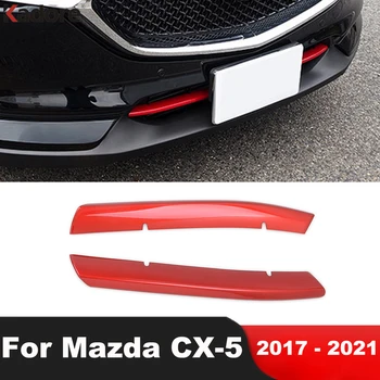 Mazda için CX - 5 CX5 2017-2019 2020 2021 Kırmızı Ön İzgara İzgaralar Tampon Kapak Trim Takımı Bonnet Garnitür Kalıplama Düzeltir Araba Styling