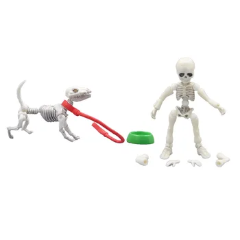 Mini Poz İskelet Bebek Pratik Plastik İskelet Kemikleri Action Figure Koleksiyon Modeli Süslemeleri Set İskelet Köpek