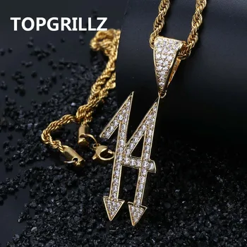 Moda 14 Harfler Buzlu Out Kolye ve Kolye Erkekler Kadınlar Zirkon Hip Hop Zincirleri Takı Altın Gümüş Renk Takılar hediyeler için