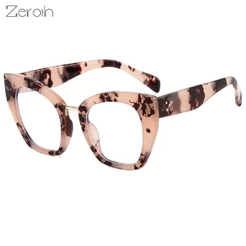 Moda kedi göz gözlük çerçeve kadın erkek Anti mavi ışık boy gözlük optik gözlük gözlük leopar gözlük