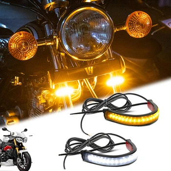 Motosiklet lambası Bar Şerit Kuyruk Dönüş Sinyali Kuyruk Arka Fren Dur Ampul 12V Lamba Fren Lambası 36 LEDs 3014 SMD Çift Renkli Aksesuar