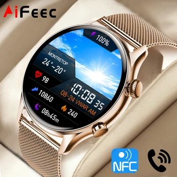 NFC akıllı saat Erkekler 1.36 inç AMOLED 390 * 390 Ekran Her Zaman Ekran Smartwatch IP68 Su Geçirmez Bluetooth Çağrı Spor İzci