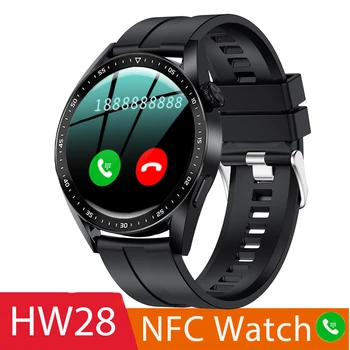 NFC akıllı saat Erkekler Bluetooth Çağrı Kablosuz Şarj Spor Smartwatch 2022 akıllı saat Android IOS İçin HW28 HW3 Pro Ücretsiz kargo