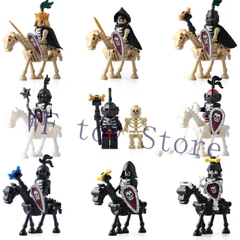 Ortaçağ Kalesi İskelet Şövalyeleri Mini Aksiyon Figürleri Yapı Taşları Tuğla Çocuk Oyuncakları Çocuk Hediyeler İçin