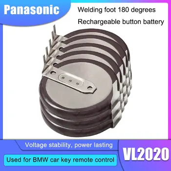 Panasonic VL2020 VL 2020 3V 20mAh Şarj Edilebilir Lityum Pil ile 2 Pin Yatay 180 Derece Bacaklar BMW İçin Uzaktan Anahtar