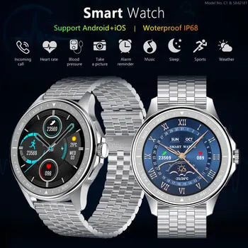 Paslanmaz Çelik akıllı saat Erkekler Kadınlar için Su Geçirmez Smartwatch EKG Monitör İzci Sağlık Koşu Uyku Bluetooth SK3