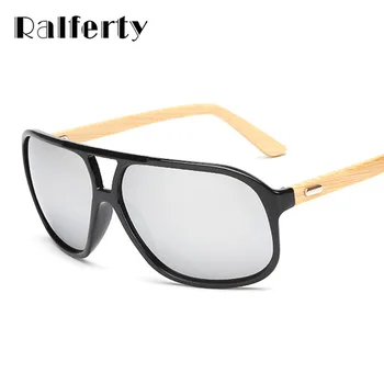 Ralferty Vintage Erkekler Ahşap Güneş Gözlüğü Marka Tasarımcısı Bambu güneş gözlüğü Büyük Boy Aynalı Gözlük Spor Shades lunette K1524