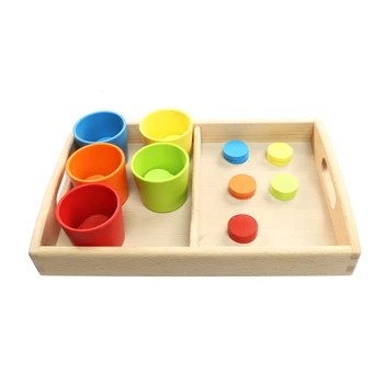 Renk Sıralama ve Eşleştirme Oyunu Çocuklar için Ahşap Montessori Eğitici Oyuncaklar Duyusal Malzemeler Görsel Anlamda Deneyim