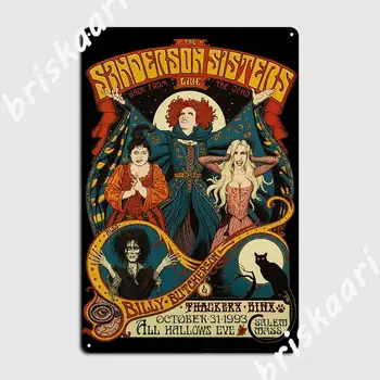 Sanderson Sisters Cadılar Bayramı Metal Burcu Kulübü Oturma Odası Baskı Plaklar Tabela Posterler